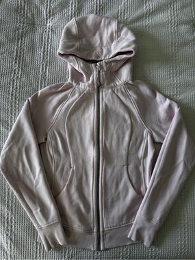 lululemon pale pink zip-up hoodie